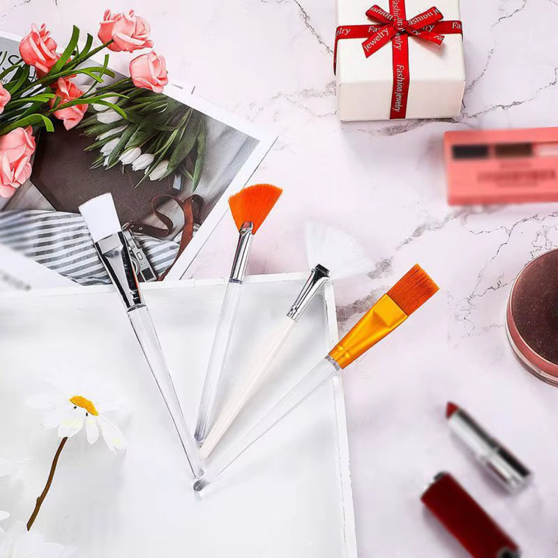 4Pcs Face Mask Brush Set Includes Soft Fan Facial Brushes Acid Applicator Brush Makeup Tools for Eyelash Mask Mixed Cream