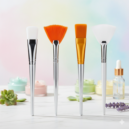 4Pcs Face Mask Brush Set Includes Soft Fan Facial Brushes Acid Applicator Brush Makeup Tools for Eyelash Mask Mixed Cream